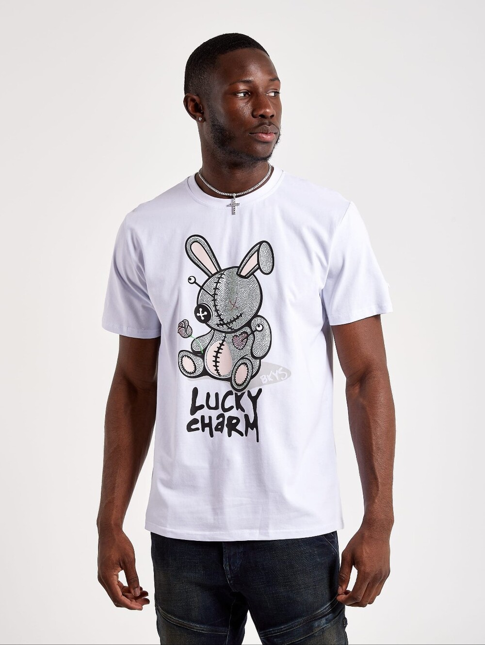 BKYS White 'Lucky Charm' Graphic Short-Sleeve Tee